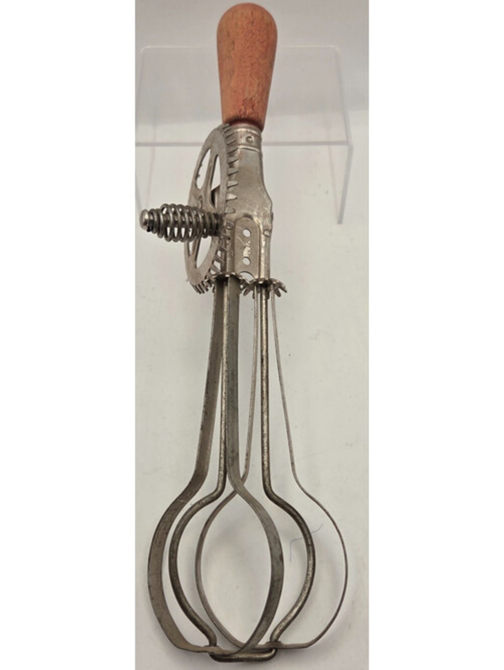 Antique A&J Egg Beater Hand Crank Mixer Wood Handle Pat Oct 9 1923 USA
